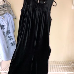 Black velvet jumpsuit